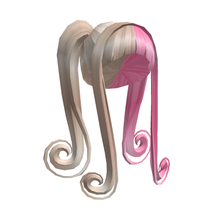 Swirly Split Pigtails Blonde n Pink