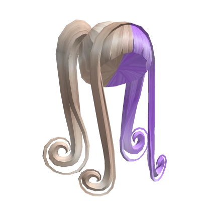 Swirly Split Pigtails Blonde n Purple