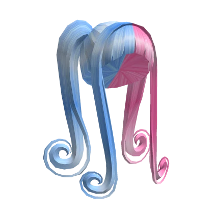 Swirly Split Pigtails Blue n Pink