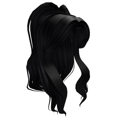 Voluminous Wavy Black Ponytail