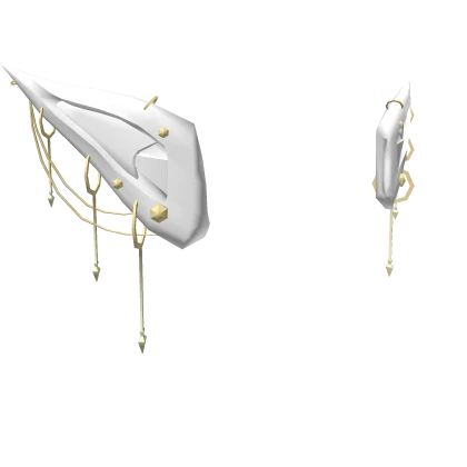 White Elf Ears w/ Gold Piercings