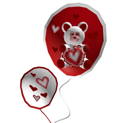 vDay Hearts & Bear Balloons