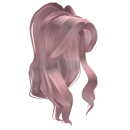 Voluminous Wavy Pink Ponytail