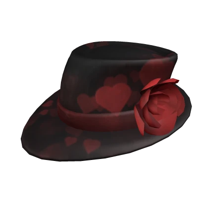 Hearty Rose Fedora - Black n' Red 