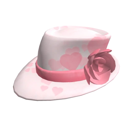 Hearty Rose Fedora - White n' Pink 