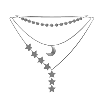 Moon and Stars Necklace- Silver