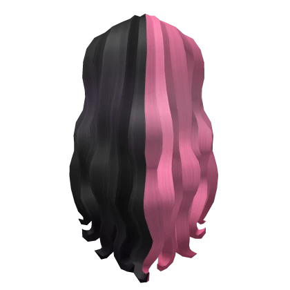 Long Curly Hair (3.0) - Pink & Black Split