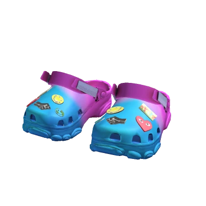 courtside - rubber sandals [pink/blue]