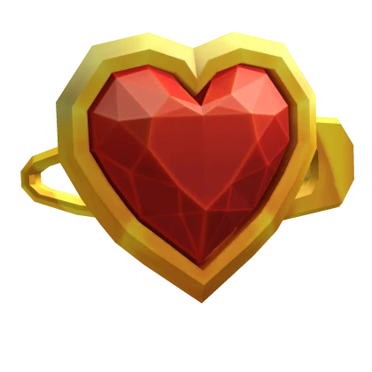 Red & Gold Heart Gem Hair Clip