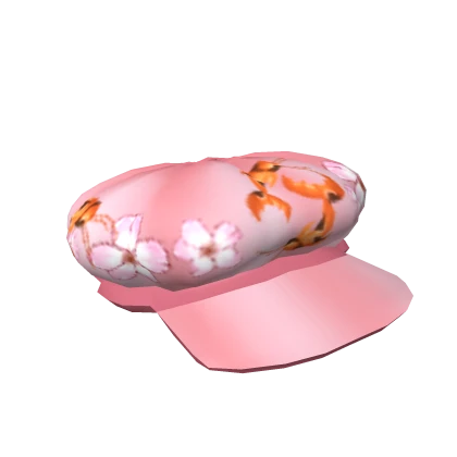 Pink Koi Fish Aesthetic Print Beret V2