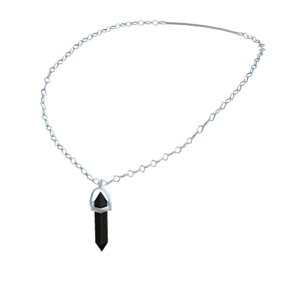 Silver Crystal Necklace Onyx