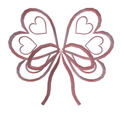 Pink Heart Bow Wings