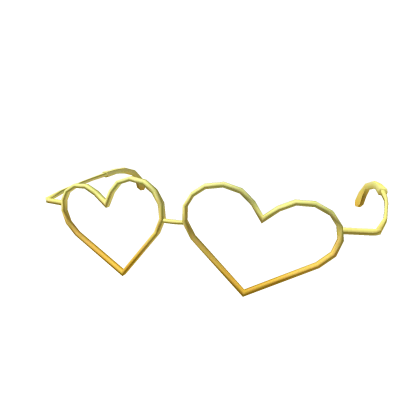 Yellow-Gold Geeky Heart Glasses