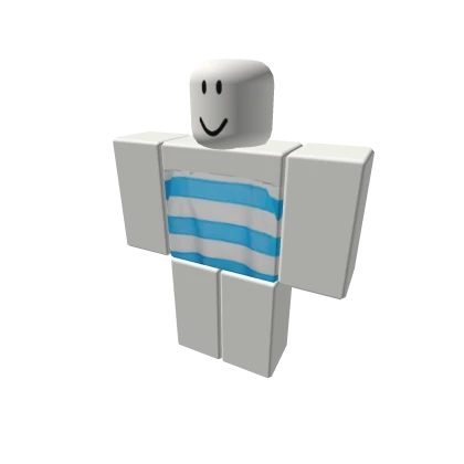 Cyan & White Panel Stripe Tube Top