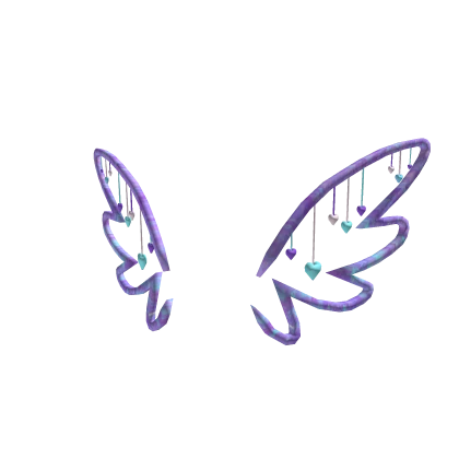 Purple & Blue Heart Fairy Wings