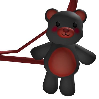 Plush Bear Bag - 1.0 black & red