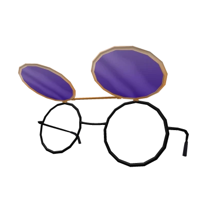 Circle Flip-Up Sunglasses (Purple)