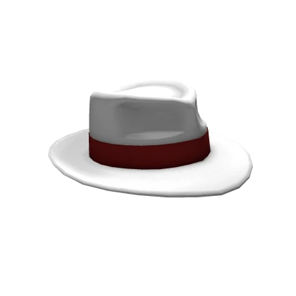 Red Banded White Fedora