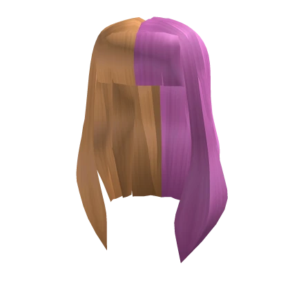 Blonde and Pink Split with Bangs