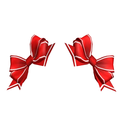 Christmas Adorable Double Bows Red w stripe