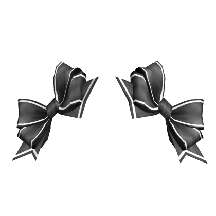 Adorable Double Bows Black w stripe