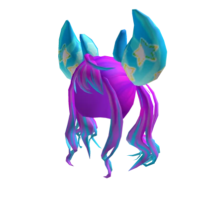 🦀 Neon Purple with Aqua Zodiac Claw Pigtails