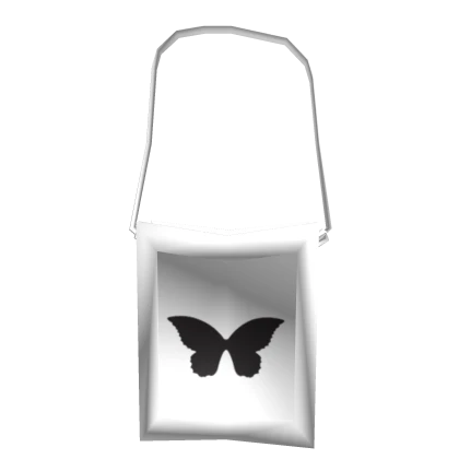 Tote Bag White/Black Butterfly