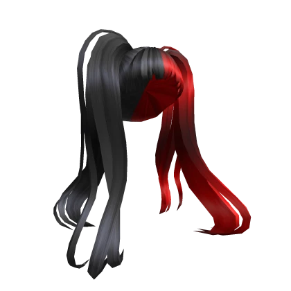 Anime Split Pigtails Black n Red