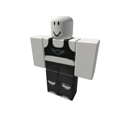 y2k grunge black tank top w/ ripped pants