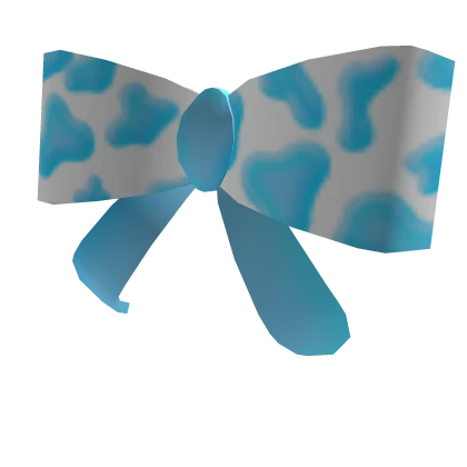 Blue Cow Print Ribbon