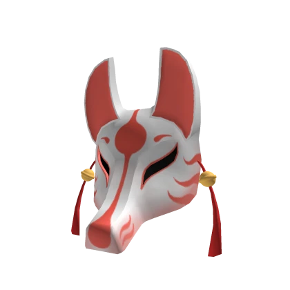 Red Kitsune Noh Half Mask