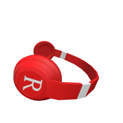 Luxury R  Red Headphones (Tilted)