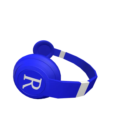 Luxury R Blue Headphones (Tilted)