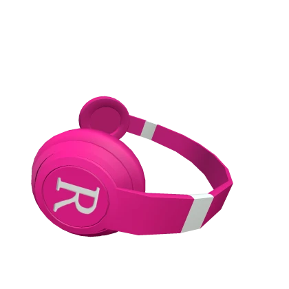 Luxury R Pink Headphones (Tilted)