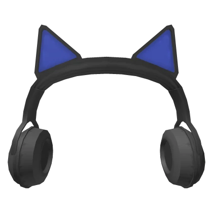 Black And Blue Cat Gamer Headphones