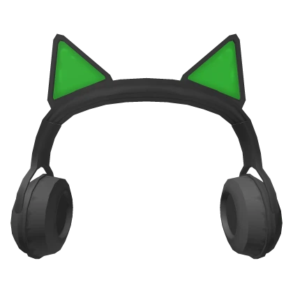 Black And Green Cat Gamer Headphones