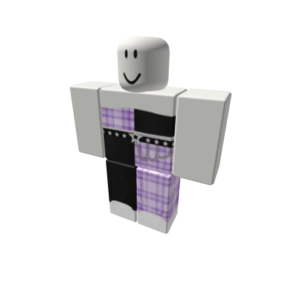 purple plaid outfit