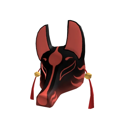 Black Kitsune Noh Half Mask