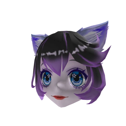 Purple Anime & Kitty Ears Mask