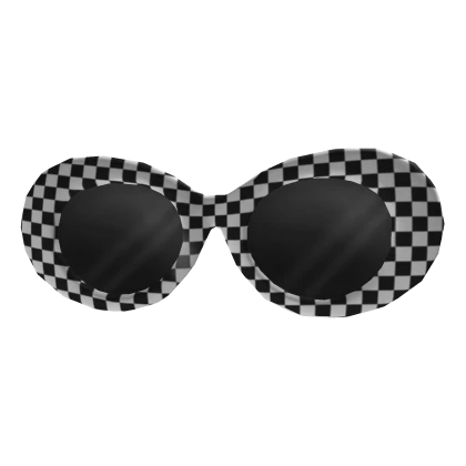 Trendy 90s Sunglasses - B&W checkered