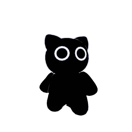 2D Cute Black Mini Cat