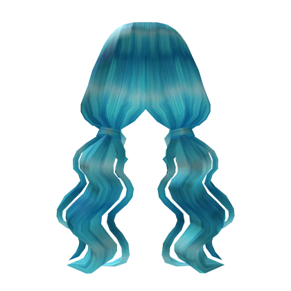 Wavy Low Pigtails Teal