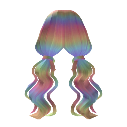 Wavy Low Pigtails Rainbow