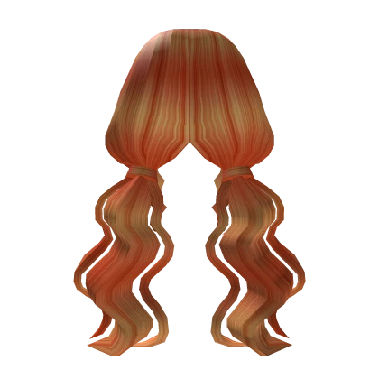 Wavy Low Pigtails Orange