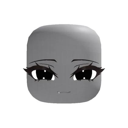 Chibi Cute Snaggle Tooth Cat Face -  Black