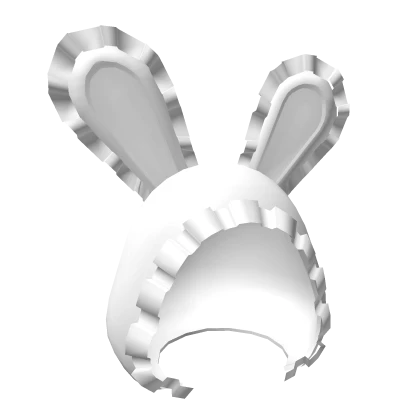 White Ruffle Bunny Hood 