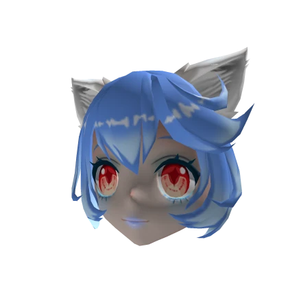 Blue Anime & Kitty Ears Mask