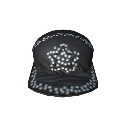 Front-Facing Rhinestone Hat [Black]