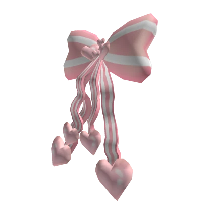 Pink Heart Hair Ribbon