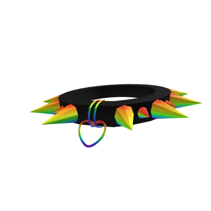 Spiked Heart Collar - Rainbow (3.0)